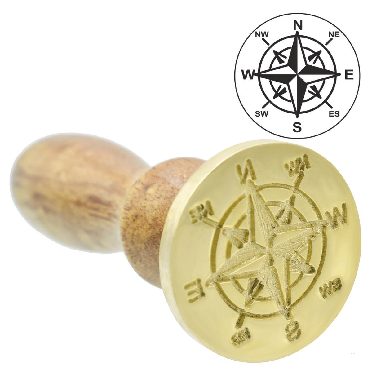 Wax Seal Stamp – Vintage Compass- Design no. -138