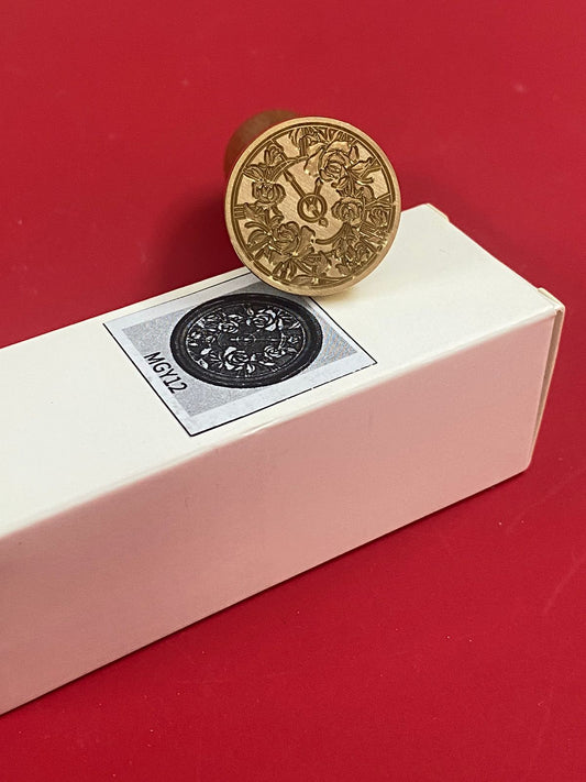 Wax Seal Stamp – Floral clock- Design no. -143