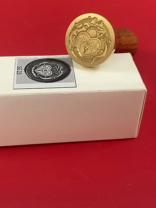Wax Seal Stamp – Heart Lock- Design no. -155
