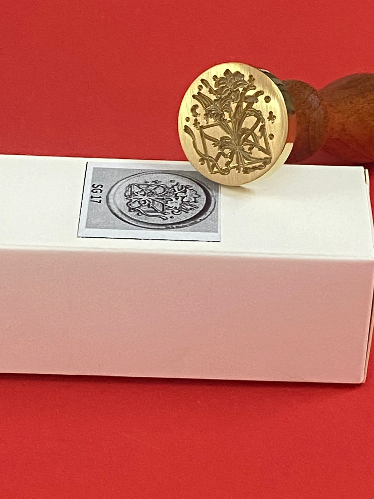 Wax Seal Stamp – Letter With Flower- Design no. -171