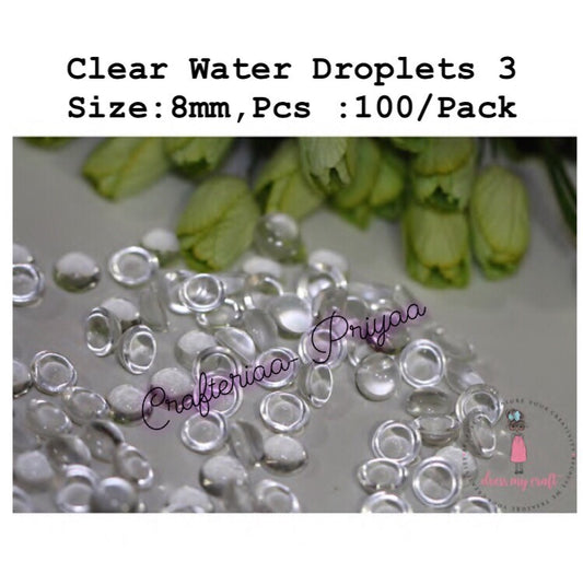 Clear Water Droplets 3- size: 8 mm