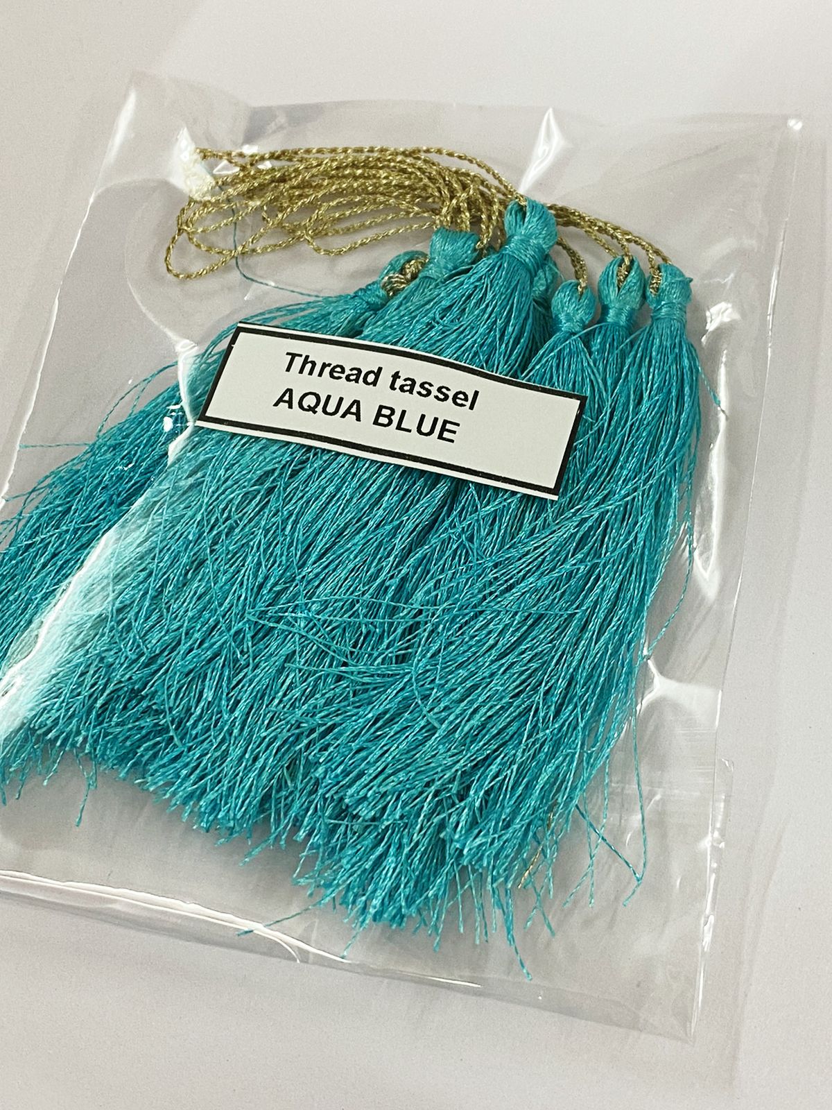 Thread Tassels – 10 Pieces – Aqua Blue