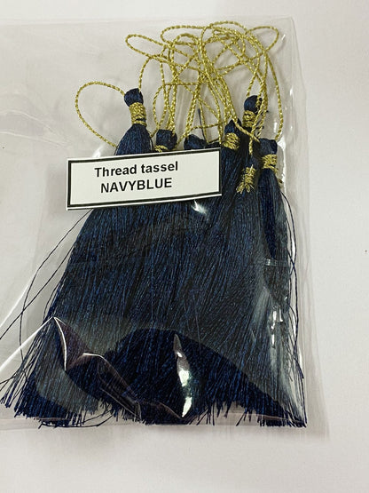 Thread Tassels – 10 Pieces – Navy Blue