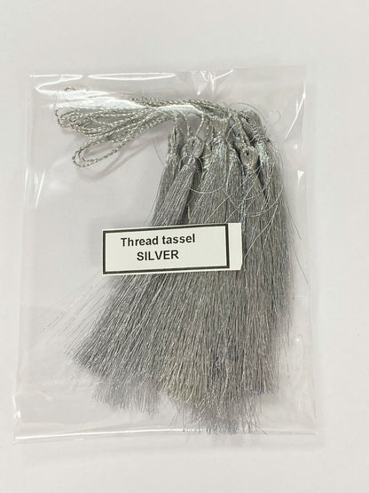 Thread Tassels – 10 Pieces – Silver