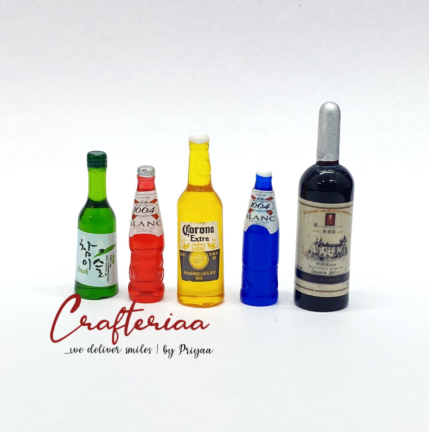 Bottles Miniature, 5 pieces, Design 446