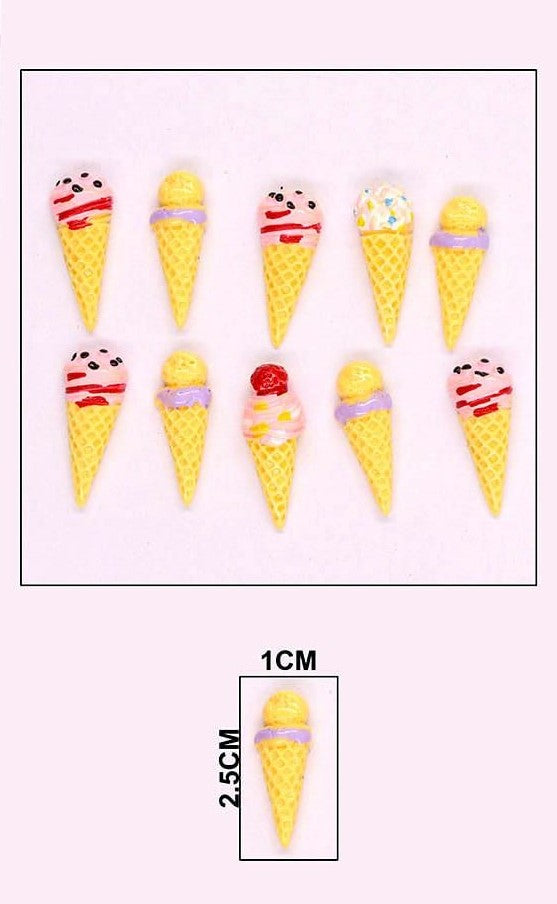 Ice Cream Cones Miniature, 10 pieces, Design 460