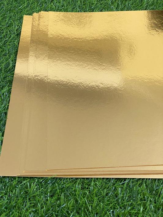 Gold Mirror Cardstock 250 GSM- 10 Sheets- 12×12 inch
