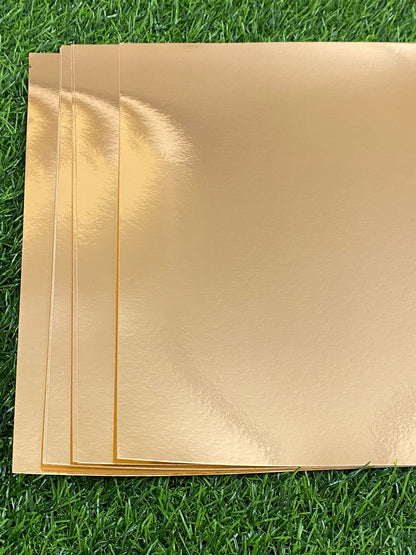 Rose Gold Mirror Cardstock 250 GSM- 10 Sheets- 12×12 inch