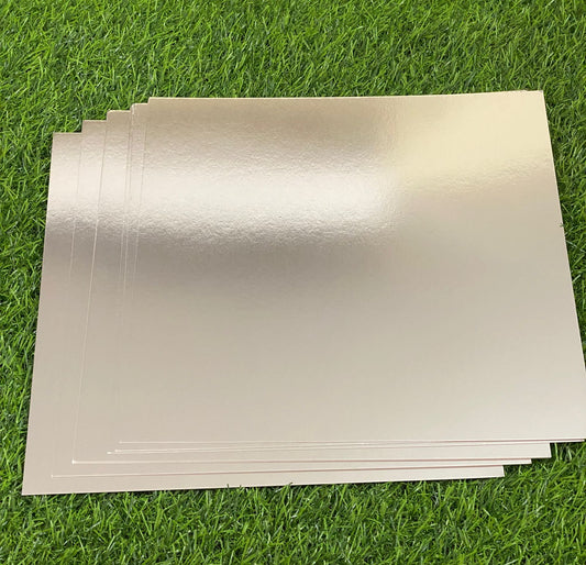 Silver Mirror Cardstock 250 GSM- 10 Sheets- 12×12 inch