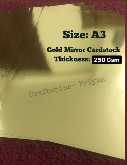 Gold Mirror Cardstock 250 GSM- 50 Sheets- A3 SIZE