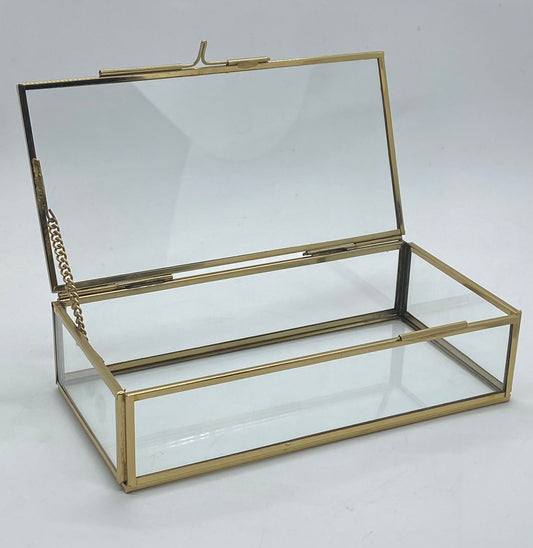 Vintage Glass Box – 8 x 4 x 2 inch- FREE SHIPPING