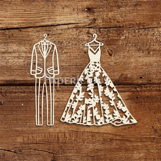 Wedding Dresses – 6×6 Inch Laser Cut Collage Chipboard