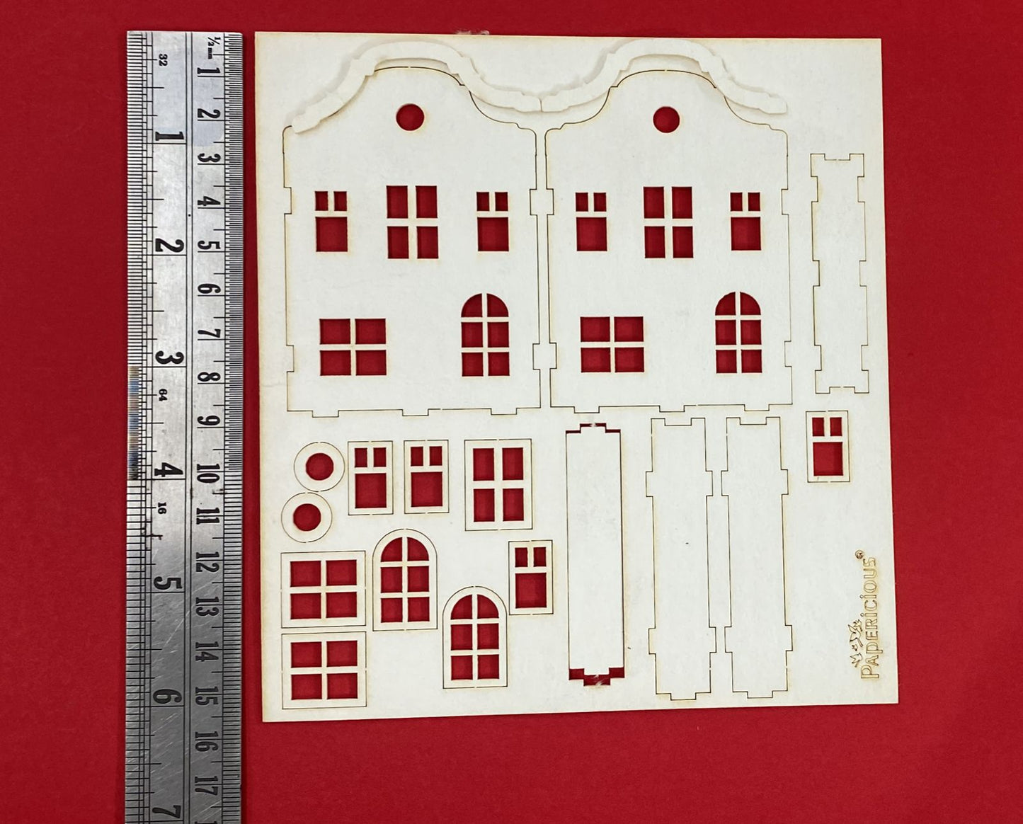 3D Chipboard Embellishments – Unassembled Scandi House Model-4