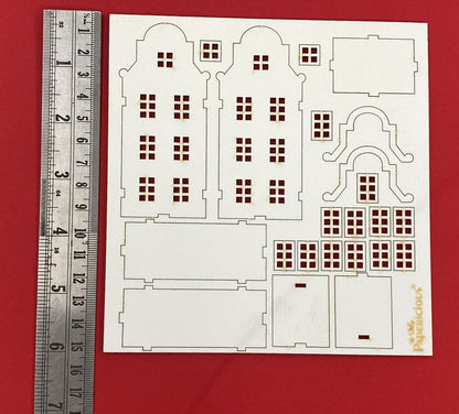 3D Chipboard Embellishments – Unassembled Scandi House Model-3