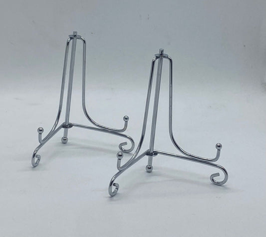 Metal Stand Foldable- 4 inch – 2 pieces- Silver