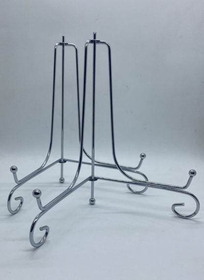 Metal Stand Foldable- 8 inch – 2 pieces- Silver