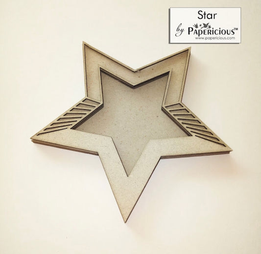 Star – Papericious- Ready To Use- 3D Shaker Chippis