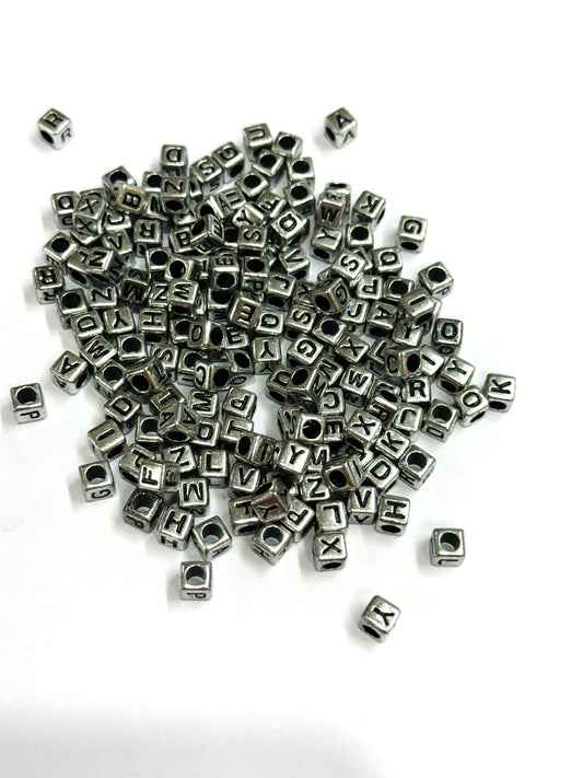 Silver alphabets Beads- 25 gm , design -10