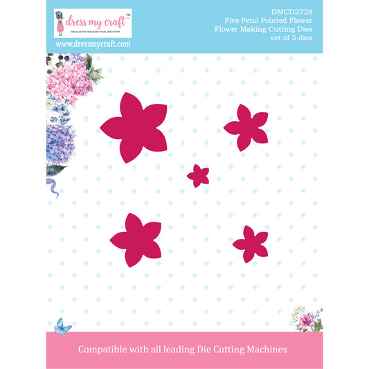 Five Petal Pointed Flower – Flower Making Cutting Dies