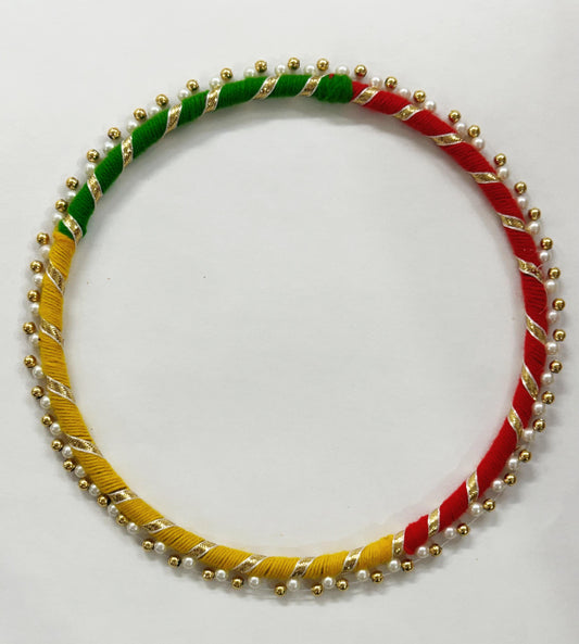 Gota patti Ring Multicolor 8 inch- 5 pieces