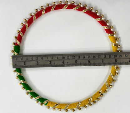 Gota patti Ring Multicolor 8 inch- 5 pieces