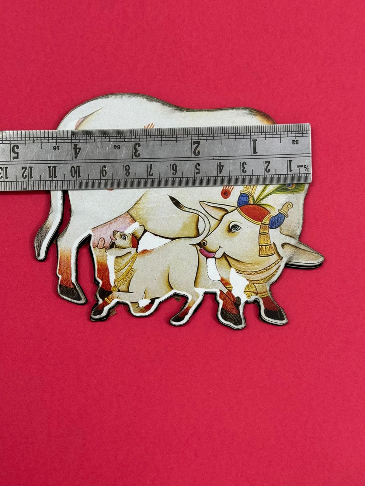 Pichwai Cow Cutout - 2 pieces- 4.5 inch, Design - 3