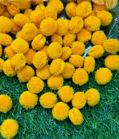 Pom Pom Balls - 250 gm - Yellow