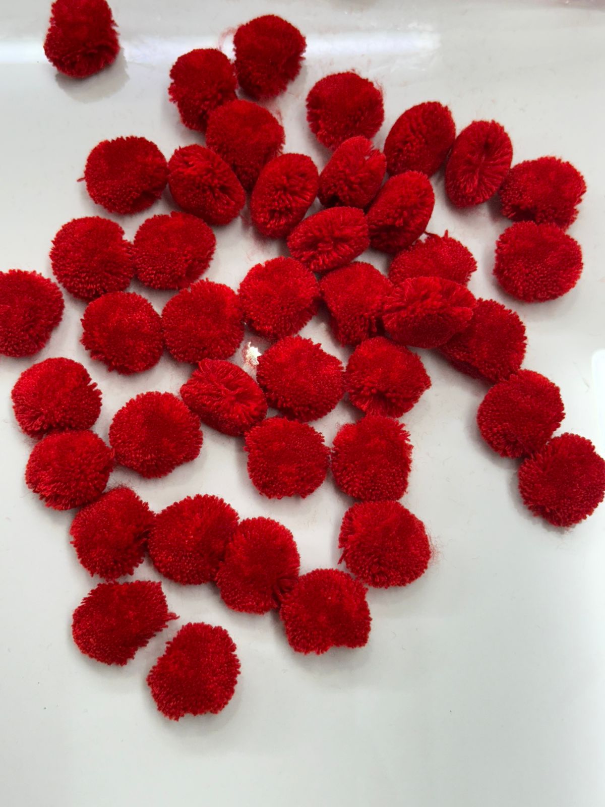 Pom Pom Balls - 250 gm - Red