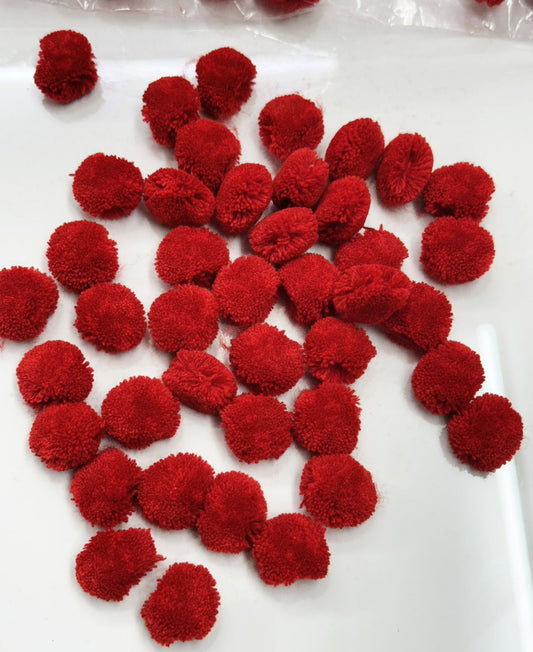 Pom Pom Balls - 250 gm - Red