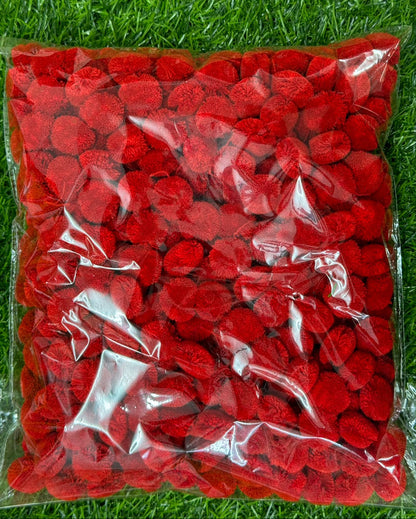 Pom Pom Balls - 250 gm - Red