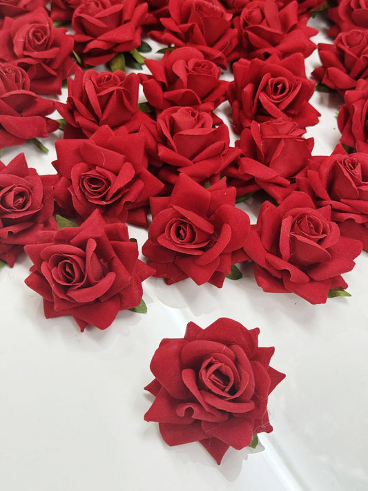 Velvet ROSES- 5 pieces shade - Red