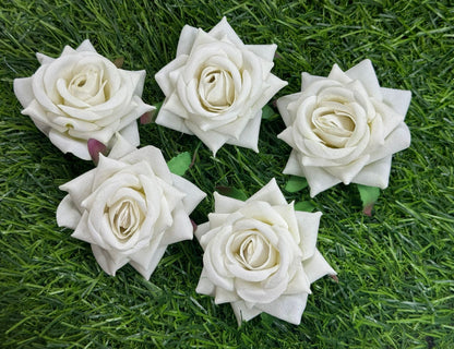 Velvet ROSES- 5 pieces shade - White