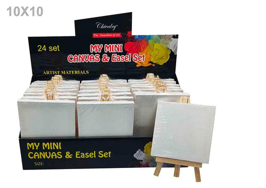 Mini Canvas and Easel Set- 10*10 cm- 1 piece