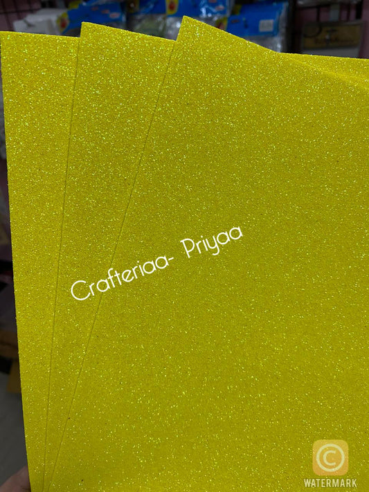 Glitter Foam Sheet- LIGHT Yellow
