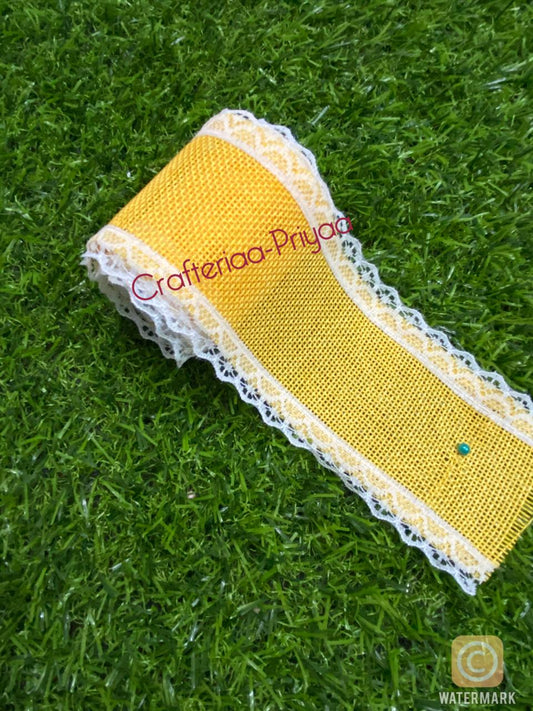 Jute Lace- 1 roll- yellow- 2 mtr