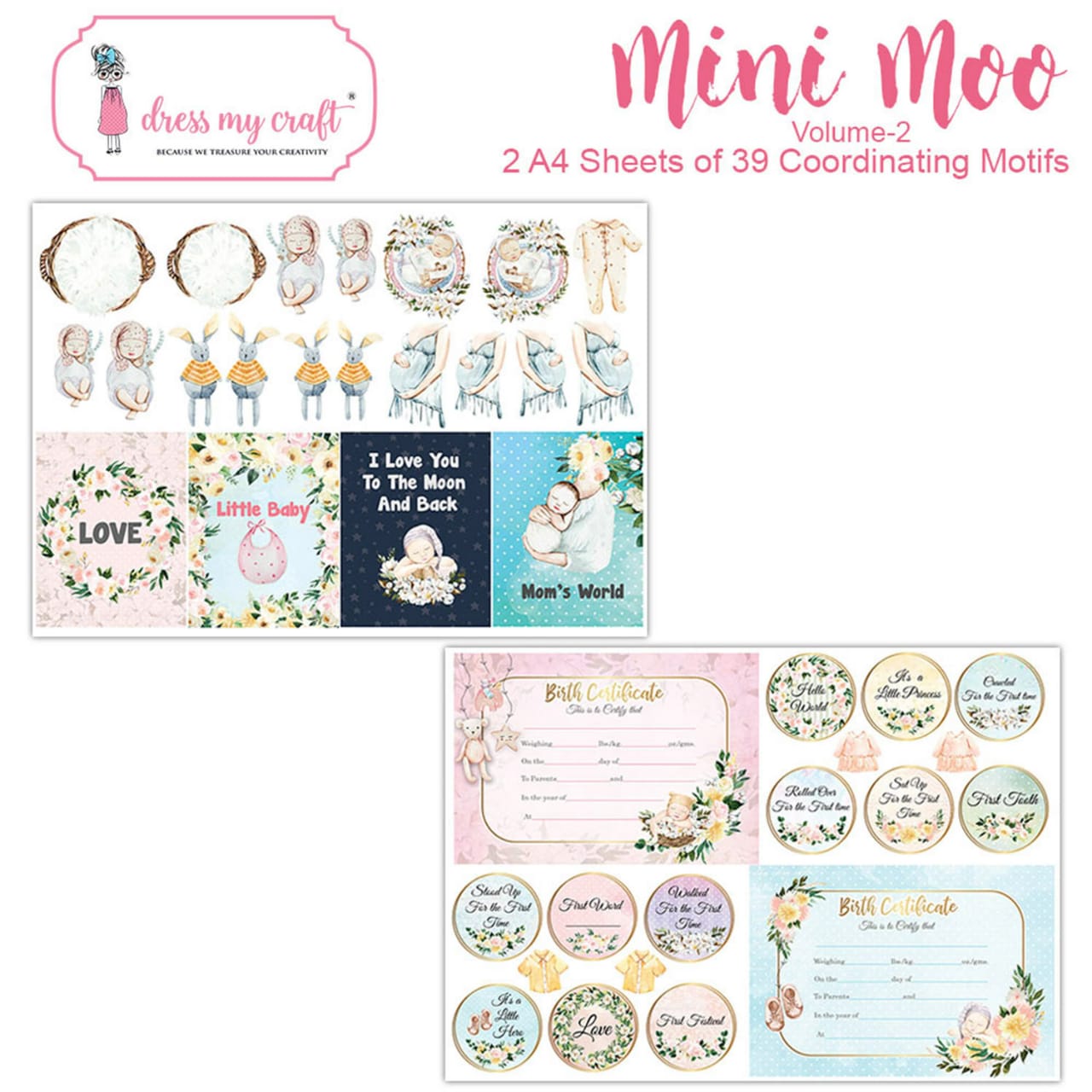 Mini Moo Motif Sheet Vol. 2