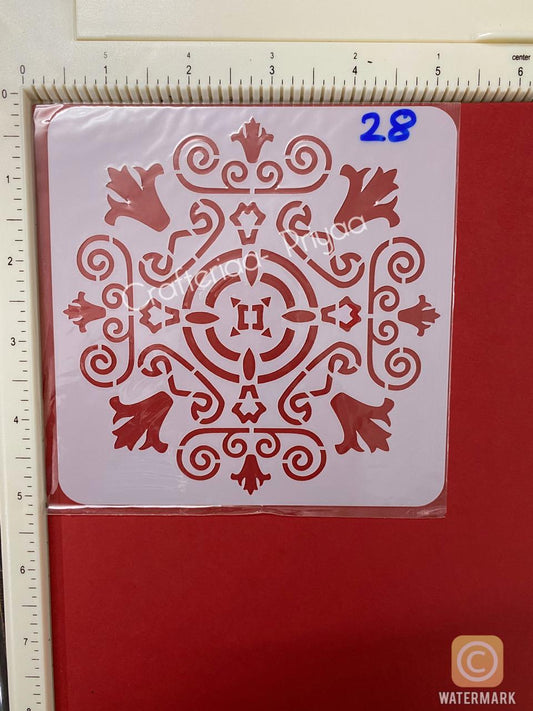 5×5 inch – Stencil Design -28