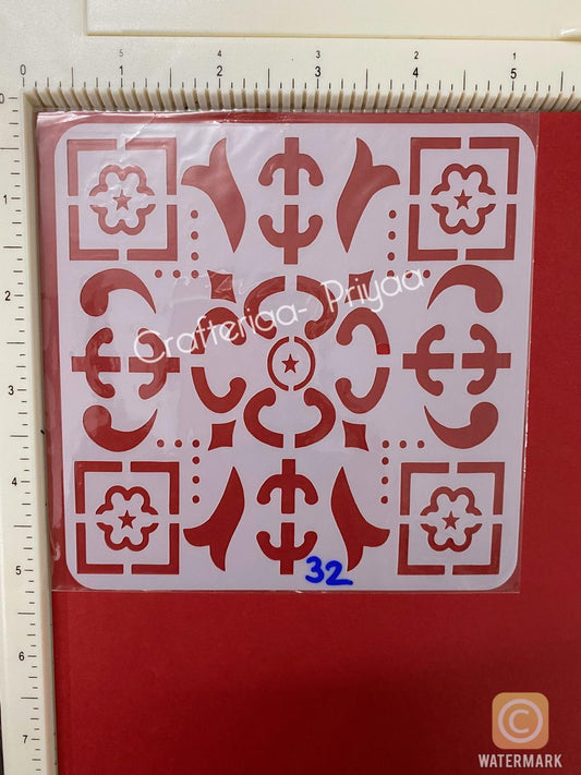 5×5 inch – Stencil Design -32