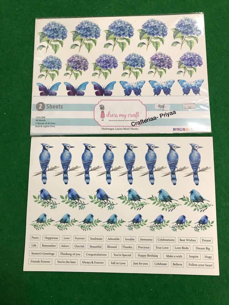 Hydrangea Lawns Motif Sheet