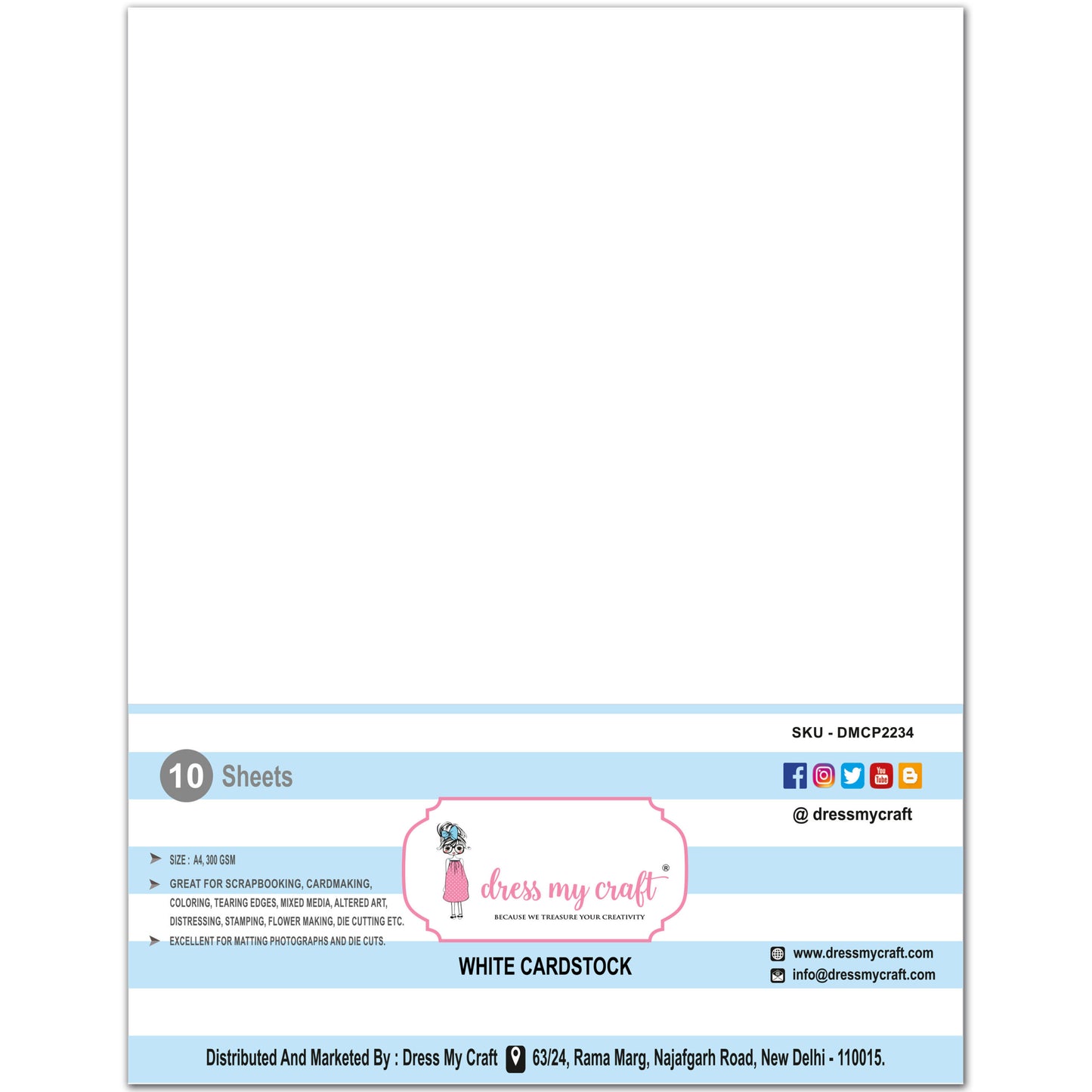White Cardstock - A4 Size - 300GSM