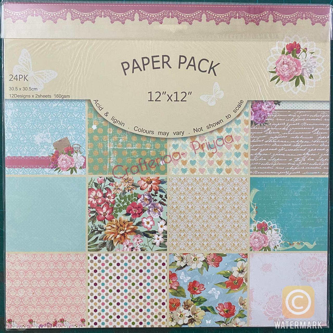 The Paper Pack - Floral 12x12 inch